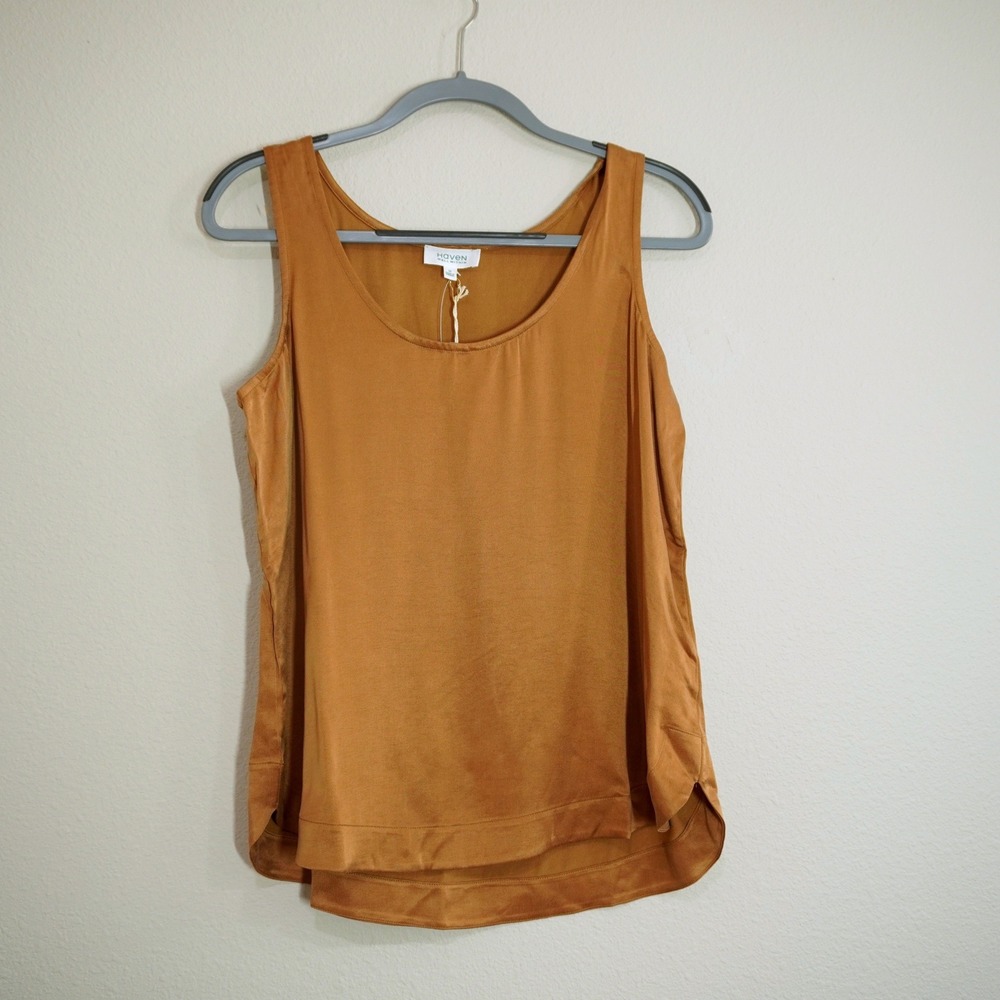 Haven Well Within Ochre Brown Tank Top Scoop Neck NWT Medium Loungewear Sleep